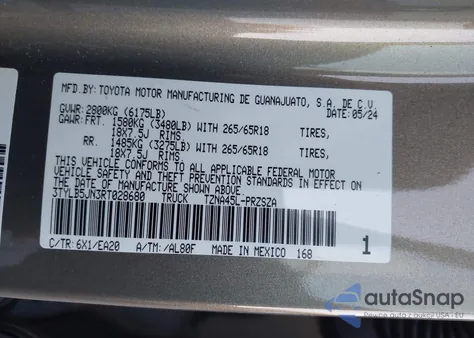 2024 Toyota Tacoma Trd Sport from USA, damaged, VIN 3TYLB5JN3RT028680